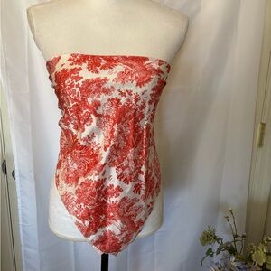 Red & White, Forest Scene, Fashion Scarf